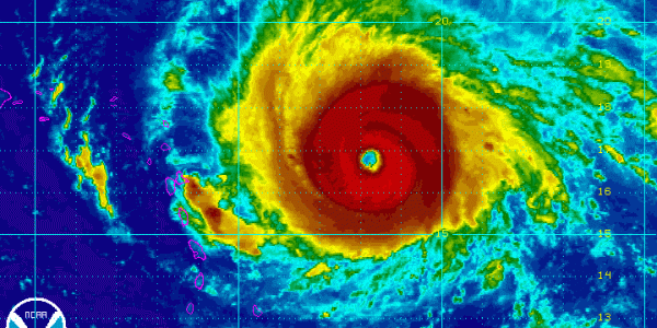 Hurricane Irma 5 September GOES Floater Rainbow IR view