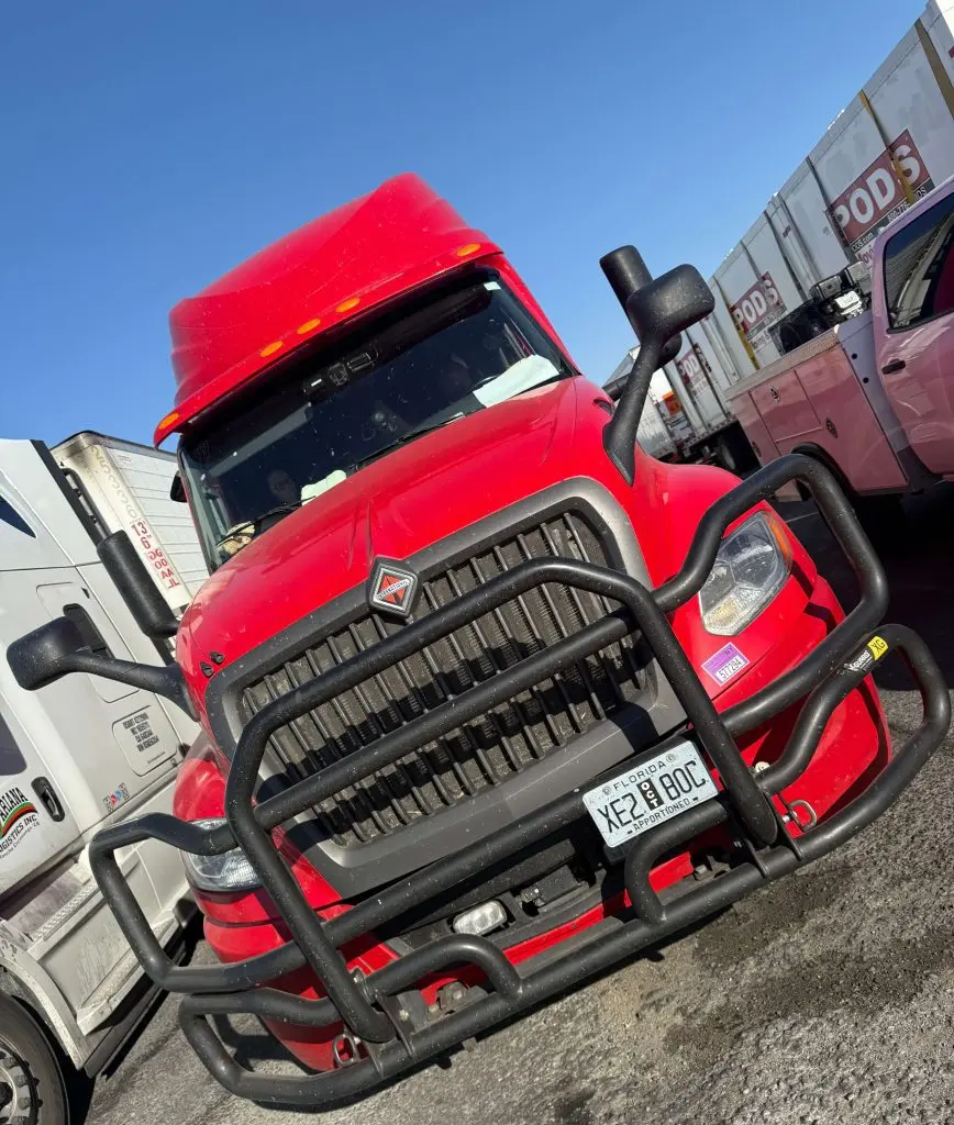 red semi truck