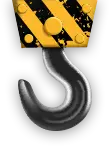a yellow and black construction hook