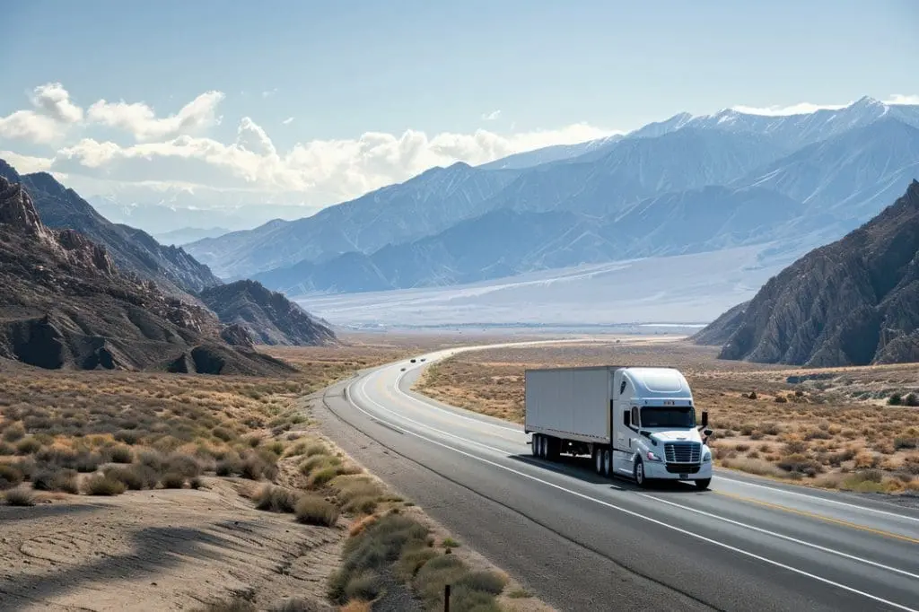a truck driving on a road