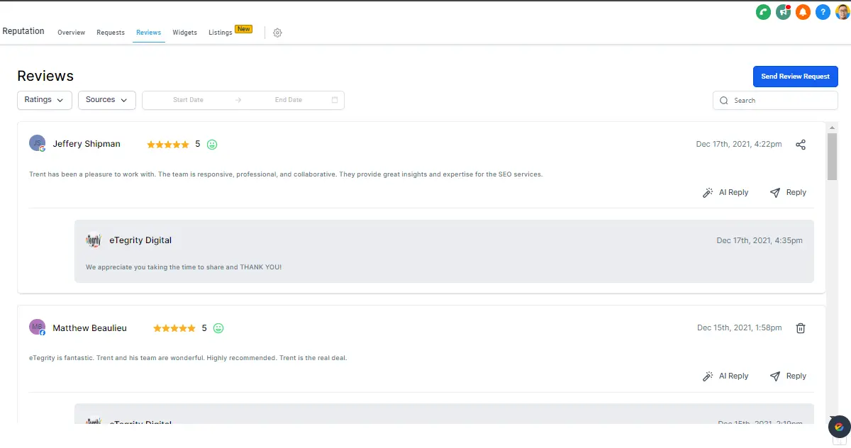Harness the Power of Customer Feedback with eTegrity Connect's Review Feature Harness the Power of Customer Feedback with eTegrity Connect's Review Feature