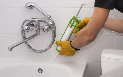 Bathtub caulking from Tucson Tile and Grout