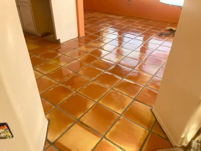 Saltillo tiles after sealing from Tucson Tile and Grout