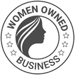 Women owned business logo greyscale