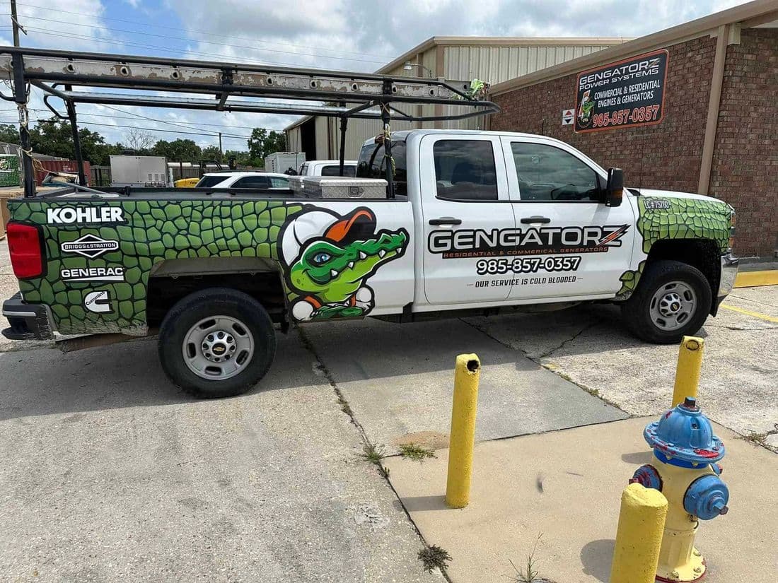A company branded pick up vehicle