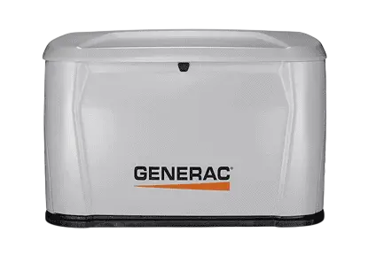 Generac-Generator-1024x697-1-Photoroom Kohler home standby generator in a bisque enclosure shown against a white background