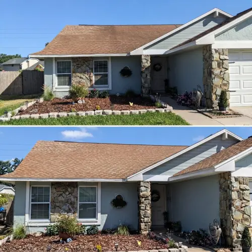 Freshly cleaned shingle roof in Tampa, FL