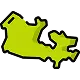 Stylized map of Canada in a bright green color. Takeoff-Moving Toronto