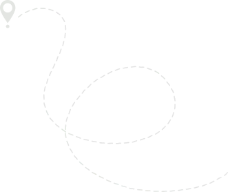 Location pin with a dashed line showing a route Takeoff-Moving Toronto