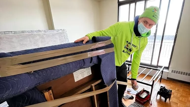 Movers in Toronto wrap furniture for long-distance move Takeoff-Moving Toronto