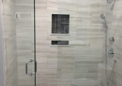 gray shower tile