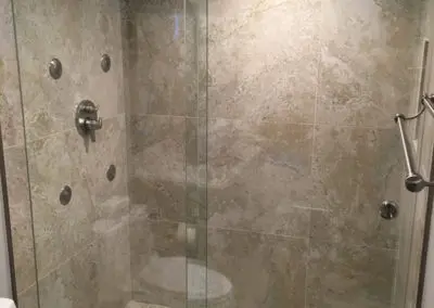 newly tiled standing shower