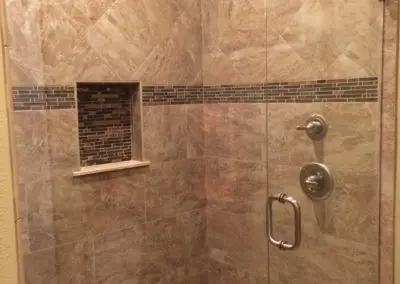 marbled shower tiling