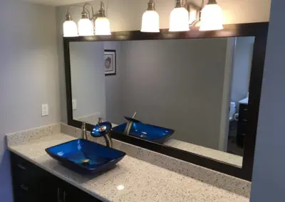 beautiful bathroom vanity with new sink