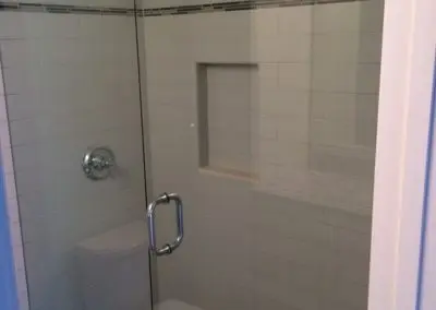standing shower new tiles