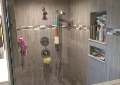 gray shower tiles