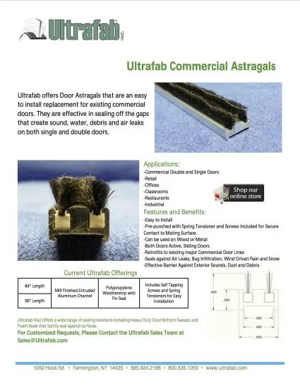 Ultrafab Astragals Sell Sheet Cover
