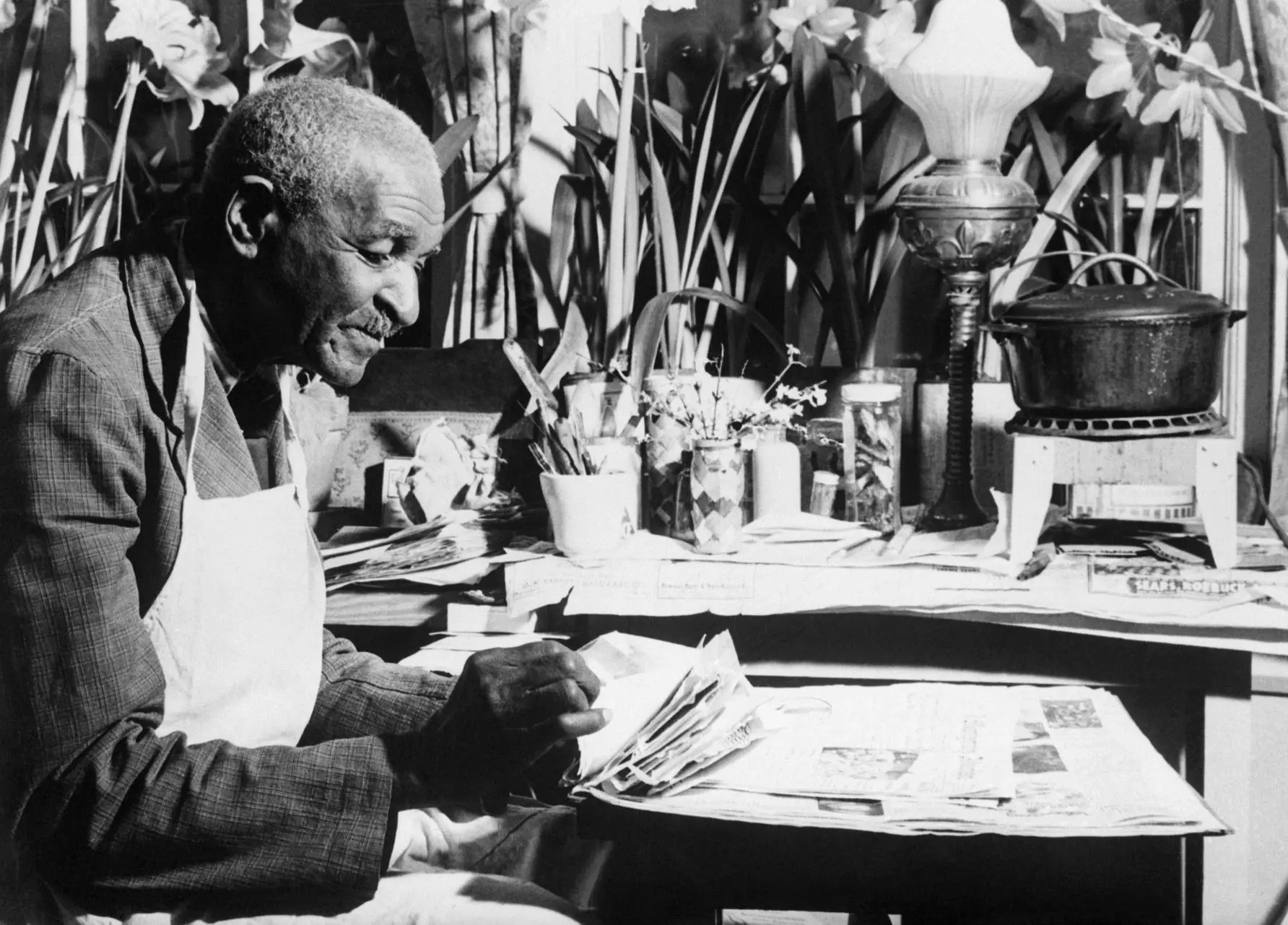 George Washington Carver (1864 - 1963): Washington was a botanist who is famous for giving the world peanut butter. However his background as an agricultural chemist led to advances in plants uses to create dyes, inks, and even synthetic rubber. Photo via Getty Images.