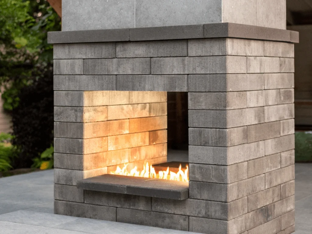 contemporary outdoor fireplace Seattle.webp