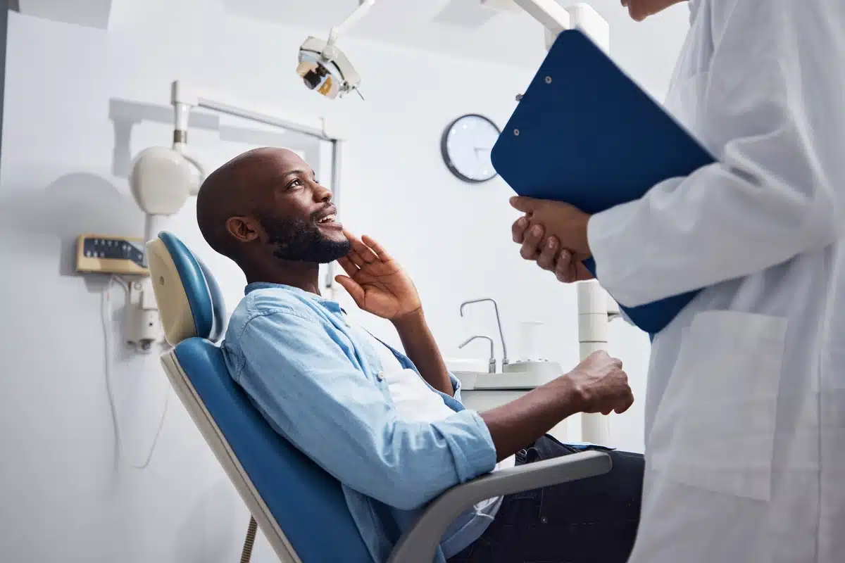 talking to dentist