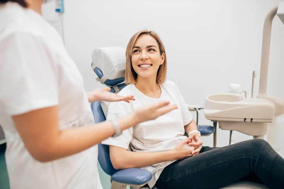 consulting with dentist
