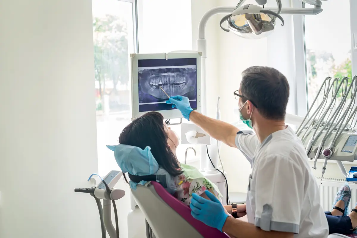 going over tooth x ray