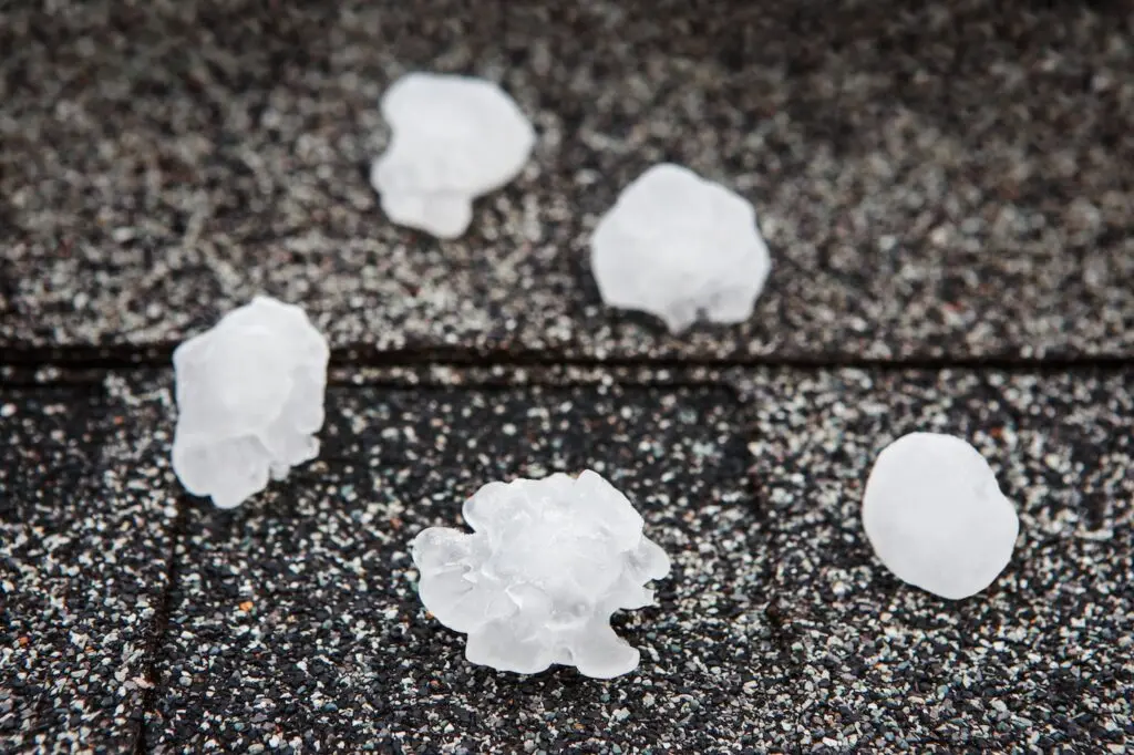 Hail in on roof after hailstorm