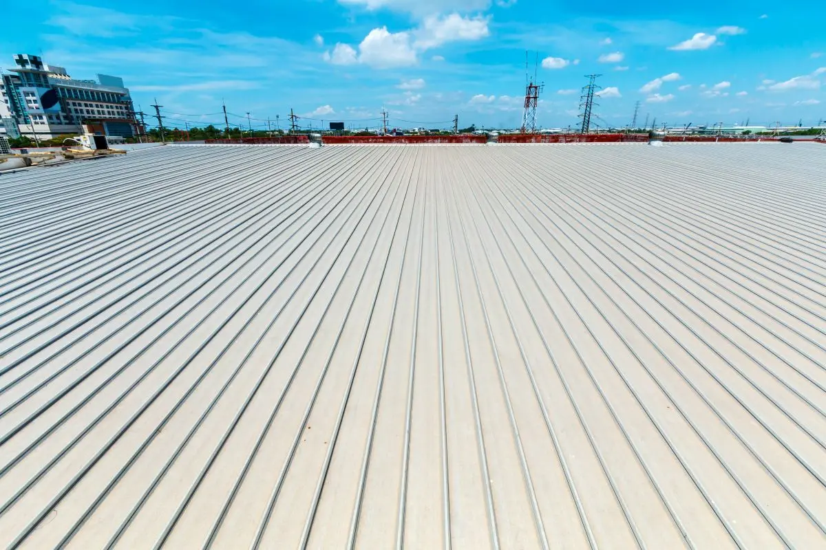flat metal commercial roof