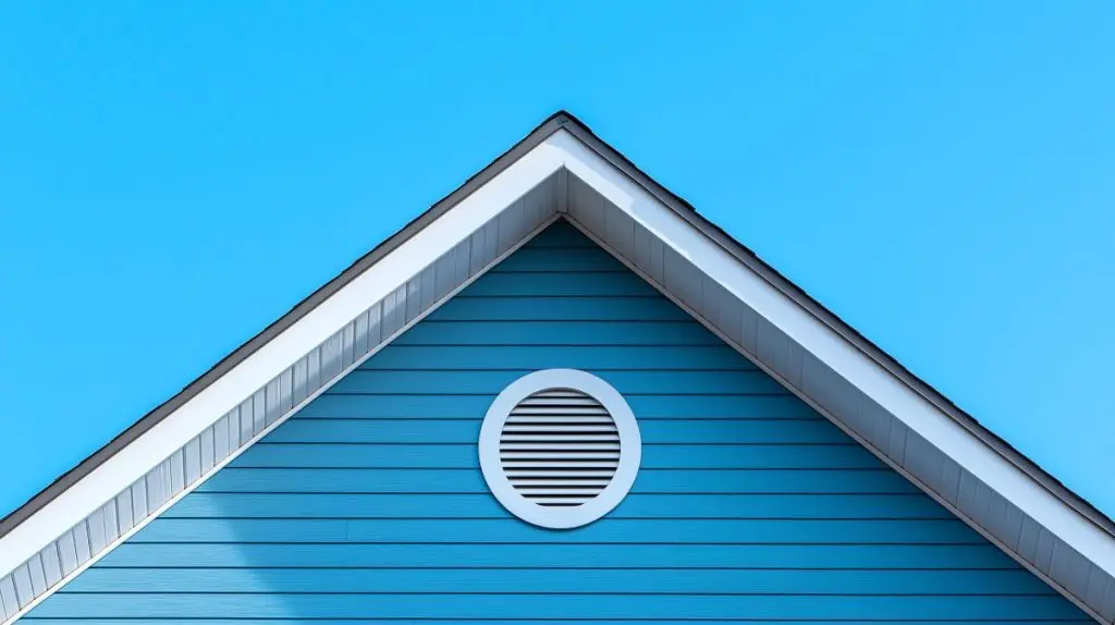 blue roof gable blue siding