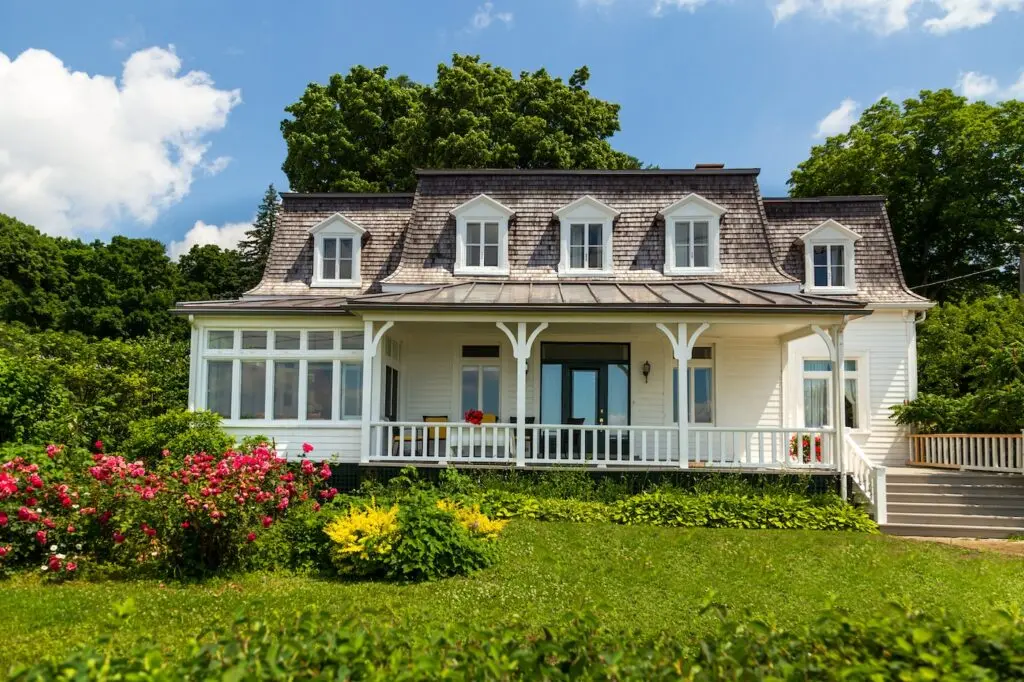 metal and shingle mansard roof