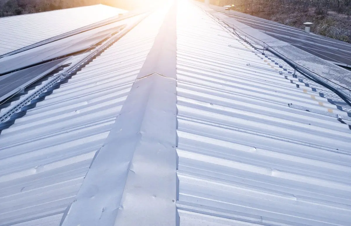 close-up of commercial metal roof