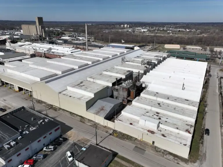 Aerial view of a commercial roof