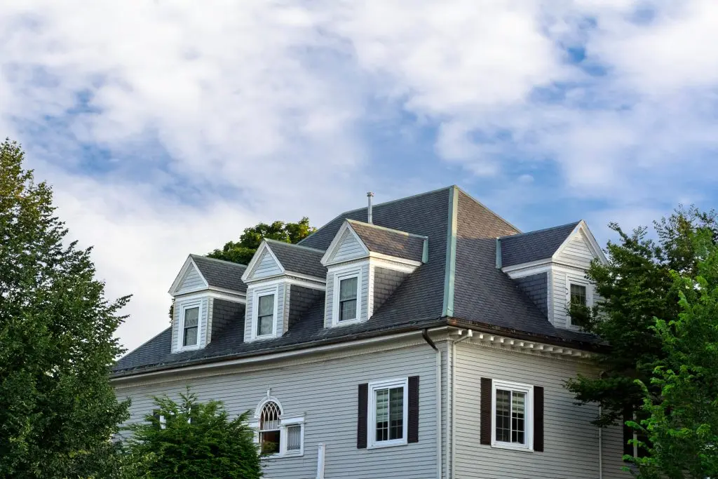 gable roof and windows