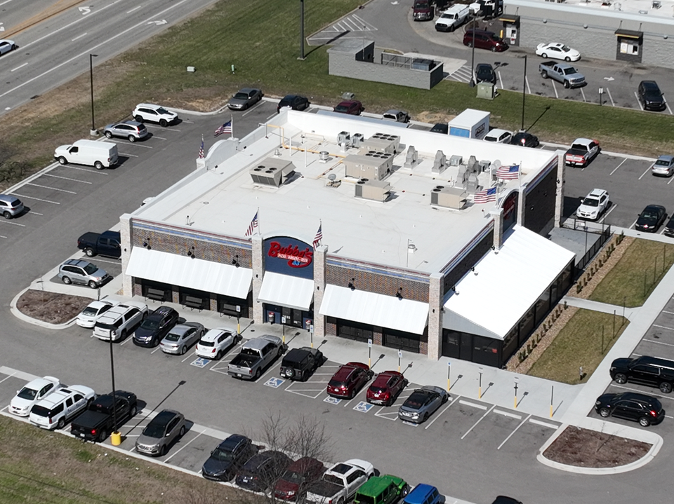 Commercial roofing project in Evansville - Embry’s Roofing installation for Bubba’s 33