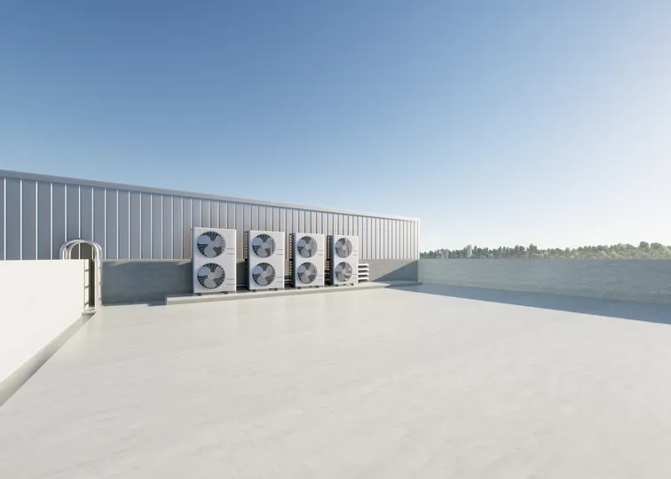 white tpo roof system on a commercial roof
