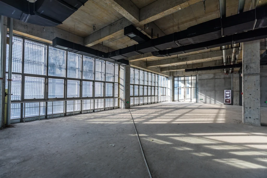 office building interior space in construction