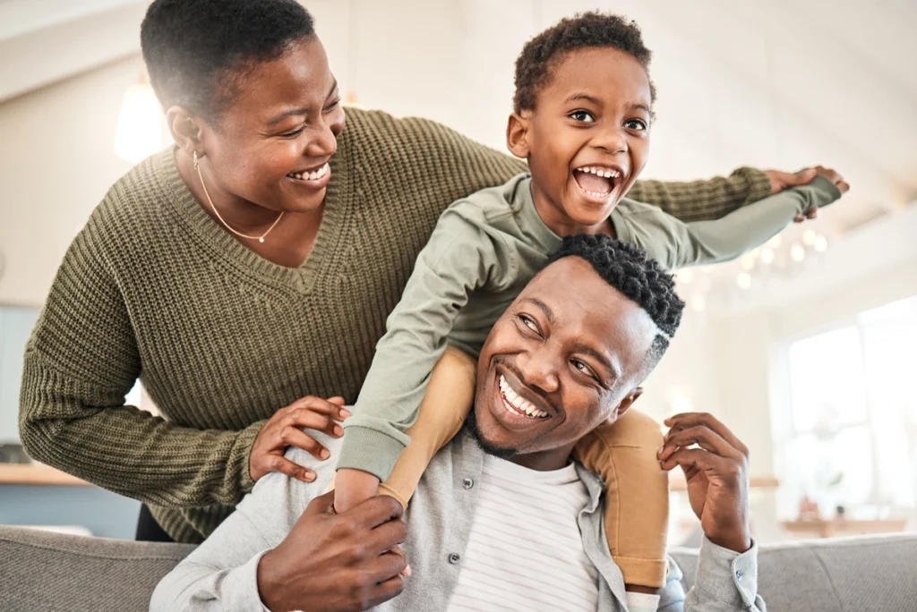 happy family at home