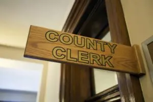 Sign for county divorce clerk