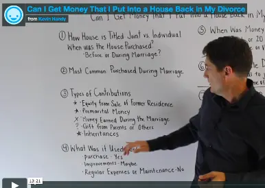 Divorce mediator explaining how to get back money you put in your house in divorce