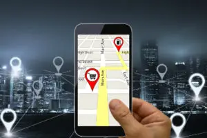 Location of divorce mediator on smartphone map