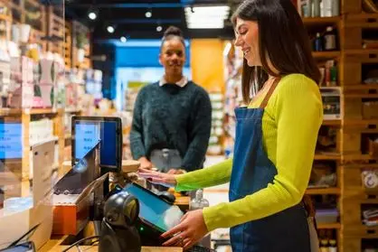 Retail Store Checkout Counter – Clean & Organized counter area