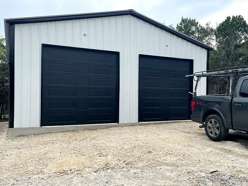 black garage doors