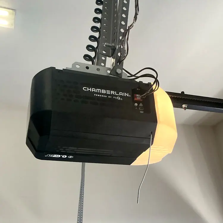 Customer-supplied garage door opener professionally installed in Austin, TX