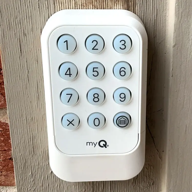 LiftMaster wireless garage door keypad with myQ technology installed at an Oklahoma City, OK home