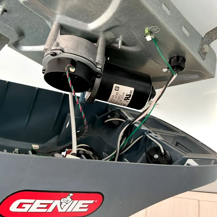 Garage door opener opened for capacitor replacement at an Austin, TX home