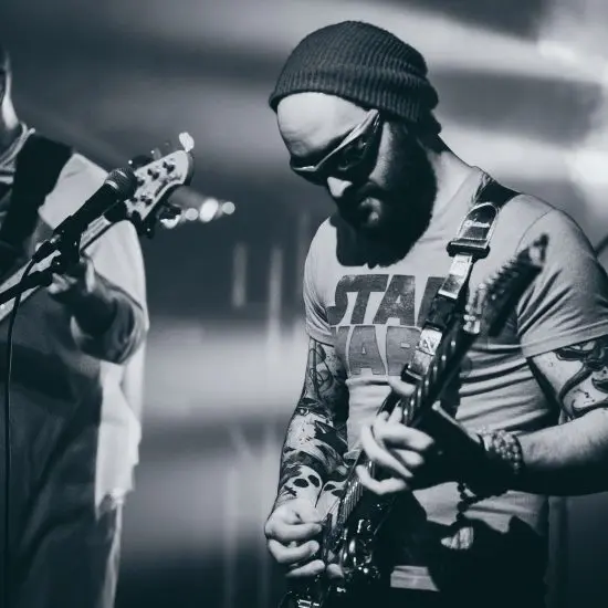 Ty Hughes and Trent Campbell of TNERTLE performing at the Bluebird Theater in Denver