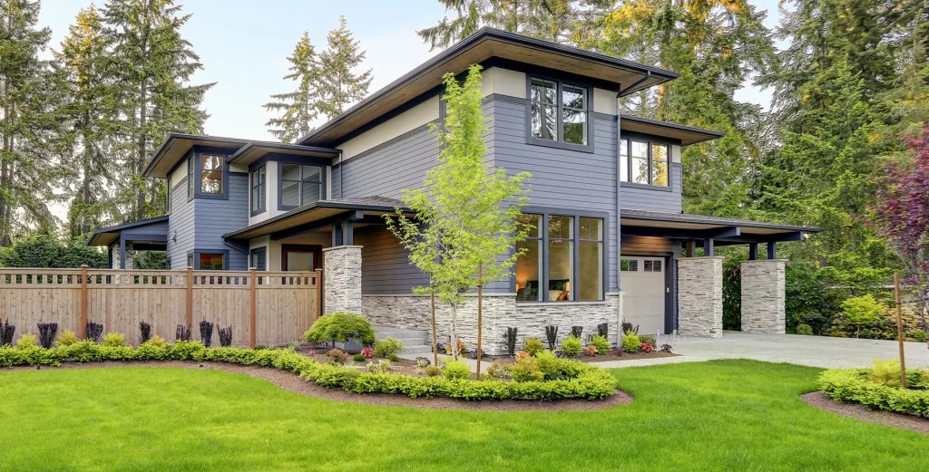 Luxury home exterior restored by Portland Construction & Restoration in Portland, OR