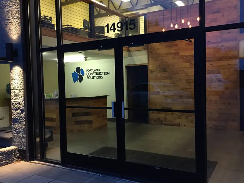 Portland Construction & Restoration Solutions office building entrance