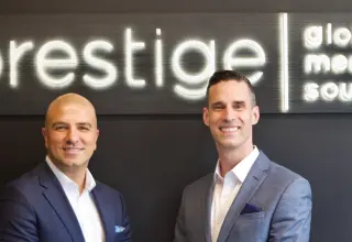 James St. Peter, President at Prestige Global Meeting Source and Salar Alemi, EVP of Sales at Prestige.