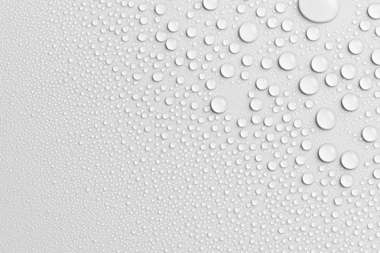 A white background with drops around it.